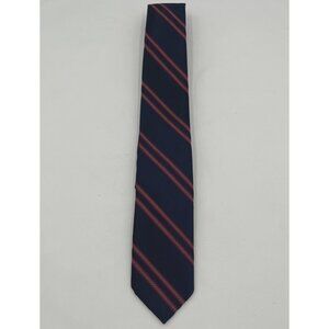 Vintage Ketch Navy & Red Diagonal Stripe Tie Formal Classic Business
